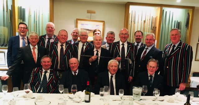 The gathering for a very fine dinner and airing of the Sussex two Iron in the Fowler Room